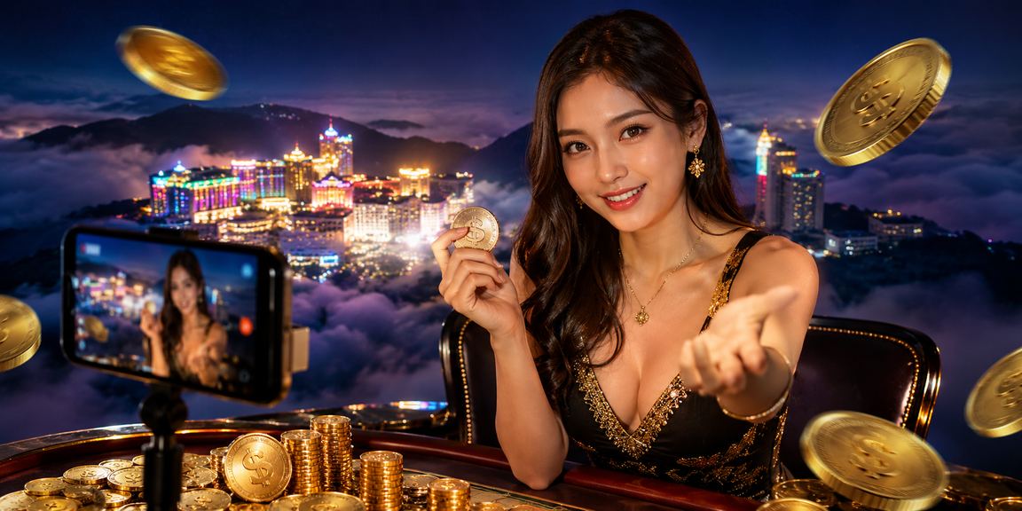 A player using a mobile casino at Genting Highlands with a modern display