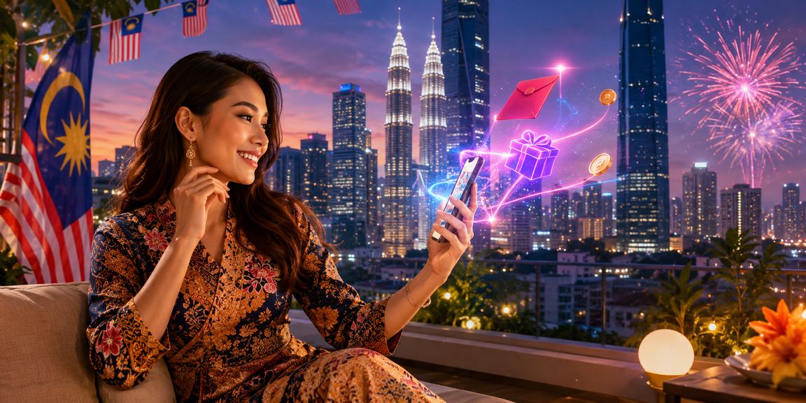 Red envelope bonus with a batik-inspired design in Kuala Lumpur for akmal2u live match users